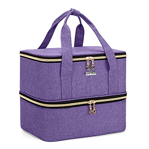 BAFASO Nail Polish Organiser Holds 40 Bottles (15ml - 0.5 fl.oz) and a Nail Lamp, Nail Polish Carrying Case with Manicure Tools Storage Sections