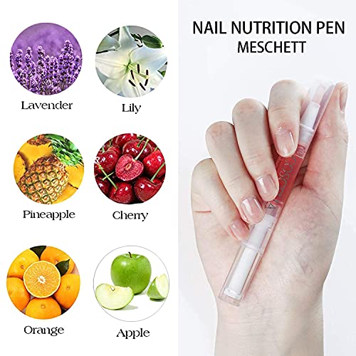 Nail Nutrition Pen,6PCS Nail Cuticle Oil Pen Set Nail Nutrition Oil Nail Care for Repairing Cracked & the Dry Cuticle (Mix Flavors)