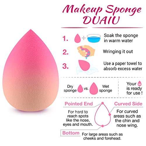 Makeup Sponge Beauty Blenders DUAIU 4 pcs Gradient Beauty Blender Foundation Sponges Set Concealer Sponge Applicator Sponges