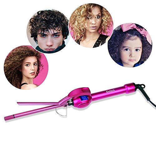 iGutech Curling Tongs, Super Tourmaline Ceramic Barrel Curling Iron, 9mm Hair curlers, Unisex for Men Women Kids