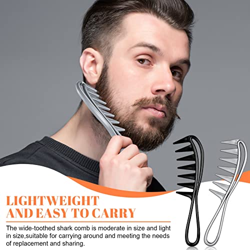 Fuyamp 2 Packs Wide Tooth Shark Combs, Salon Large Teeth Shark Combs Curly Hair Salon Barber Comb, Afro Comb Curl Comb Hairstyle Comb Salon Haird