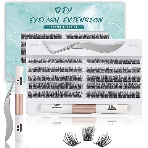 Cluster Lashes SISILILY Individual Lashes 72 Lash Clusters C D Curl Individual Cluster eyelashes DIY Lash Extensions Reusable False Eyelashes 3D