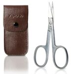 Professional Stainless Steel Nail Scissors with Case - Fine and Extra Sharp Cuticle Scissors - Rustproof - Suitable for Babies and Left-Handers