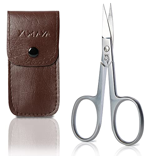 Professional Stainless Steel Nail Scissors with Case - Fine and Extra Sharp Cuticle Scissors - Rustproof - Suitable for Babies and Left-Handers