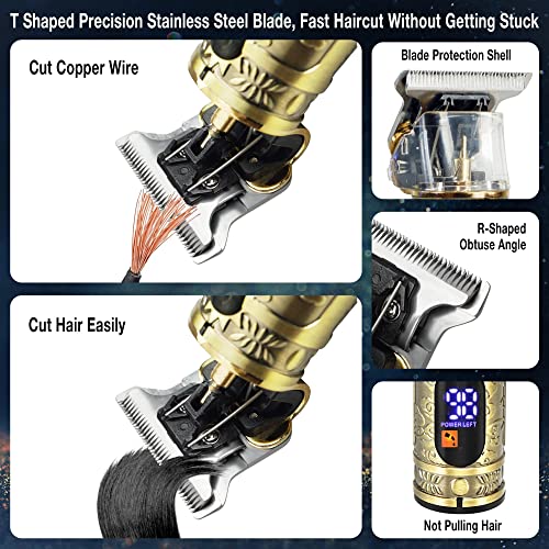 Beard Trimmer Professional Hair Clippers Men, Electric Cordless Hair Trimmer with LCD Screen & Sharp Blades, Rechargeable Clippers for Men Haircu