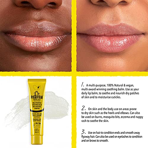 Dr. PAWPAW Original Balm 25ml x2 Multipack - Multi-Purpose Balm, PawPaw Lip Balm, Lip Balm, Skin Primer, Smooth Skin, Cracked Lips, Paw Paw, Vega