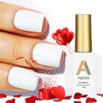 AILLSA White Gel Nail Polish, 15ml Soak Off U V Gel Polish, Color Gel Nail Varnish Long Lasting, Nail Art Manicure Set DIY at Home 1Pcs