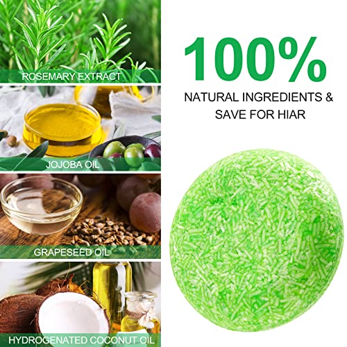 Rosemary Shampoo Bar, Solid Rosemary Shampoo for Hair Growth, Natural Shampoo Bar to Nourish Scalp and Treat Hair Loss, Eco Friendly Vegan Shampo