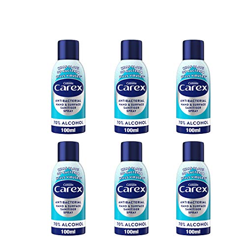 Carex Antibacterial Hand and Surface Santister Spray, 100 ml (Pack of 6)