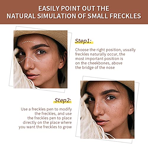 Mysense 2 Colors Freckle Pen Makeup,Natural Lifelike Fake Freckles Magic Freckle Color Pen,Soft Waterproof Long-lasting Pen for Effortless Sunkis