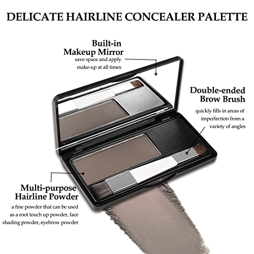 Boobeen Multi-purpose Hairline Shadow Powder Set, Root Touch Up Powder, Temporary Concealer Palette with Makeup Brush, Instantly Cover Up Hair Co