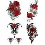Yesallwas 4 Sheets Large Temporary Tattoo Sticker Fake Tattoos for Women Girls Models,Waterproof Long Lasting Body Art Makeup Sexy Realistic Arm