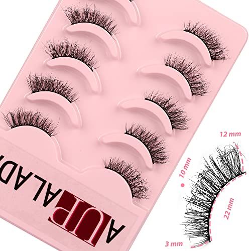 False Eyelashes Half Lashes Natural Wispy Cat Eye lashes Fluffy Volume Strip 1/2 lashes Accent Corner 3/4 Eye Lashes Cluster DIY Fake Eyelashes P