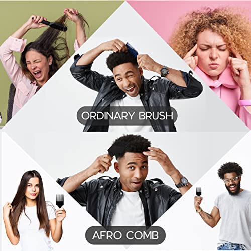 Boorika Afro Comb - Smooth & Sturdy Wide Tooth Plastic Afro Pick, Hair Pick for Detangling & Styling – Afro Comb for Men and Women