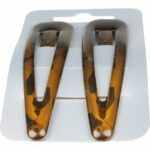Large Hair Snap Clips Bendies Sleepies 2 Pack 7Cm Ladies Girls Hair Clips Clips Brown