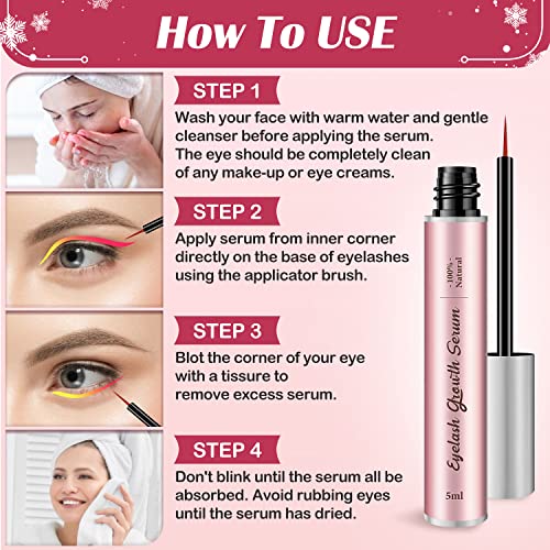 Eyelash Growth Serum, 5ML Professional Lash Growth Serum Eyelash & Eyebrow Enhancer Serum, Natural Lash Booster Eyelash Serum for Growth- Irritat