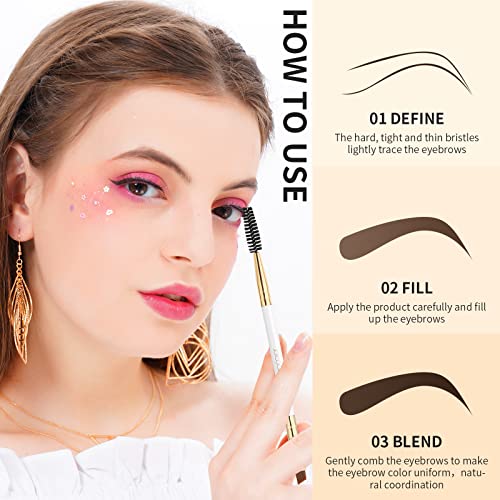 Docolor Eyebrow Brush Duo Eyebrow Spoolie 1Pc Professional Angled Eye Brow Brush Perfect for Lining and Shaping Brows, Spoolie for Brows or Lashe