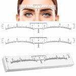 50Pcs Eyebrow Ruler Stencils - Abeillo Disposable Brow Ruler Sticker, Microblading Eyebrow Template, Brow Measuring Shaper Tool, Eyebrow Mapping