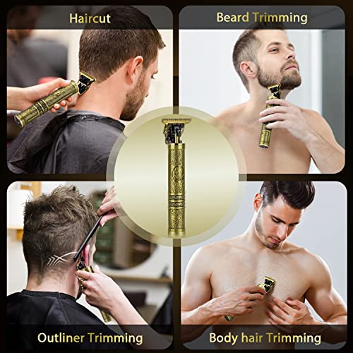 Hair Clippers Beard Trimmer for Men,Electric Cordless Rechargeable Hair Trimmer Set for Barbers and Home,USB Zero Gapped T Blade Hair Cutting Kit