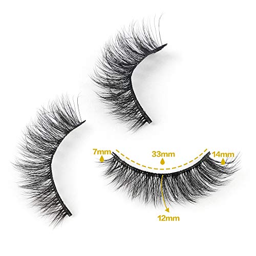 JIMIRE Cat Eye Eyelashes 10 Pairs Fake Eyelashes Fluffy Natural Look False Lashes 14mm Lashes Pack