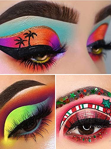 Kalolary 12 Boxes Color Pigment Nail Powder, Neon Color Nail Powder Acrylic Nail Powder Art Gradient Powder Rainbow Nail Glitter for DIY Nail Dec