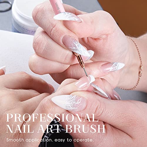 Nail Art Liner Brushes - Eptbsdu 5PC Nail Art Brush for Long Lines, Liner Brush UV Gel Polish Painting Nail Design Brush Metal Handle Nail Drawin