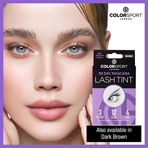 Colorsport London 30 Day Mascara Lash Tint - Volumising Mascara with Semi-Permanent Eyelash Dye, Lasts up to 30 Days with 12 Applications, Black
