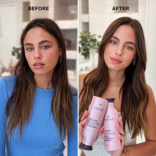Pureology Pure Volume, Shampoo, For Flat, Fine, Colour-Treated Hair, Adds Weightless Volume, Vegan Formulas, Sulphate Free for a Gentle Cleanse