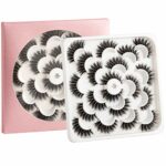 False Eyelashes -10 Pairs- Black Natural Full Eyelash for Women – Comfortable Eye Lashes for Daily Use at Work, Beauty Contest, Parties & Salons