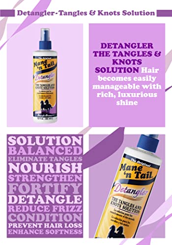 Mane ‘n Tail Detangler Spray – The Tangles and Knots Solution – pH Balanced Formula. Helps to Eliminate Tangles and Knots, Natural herbal extract