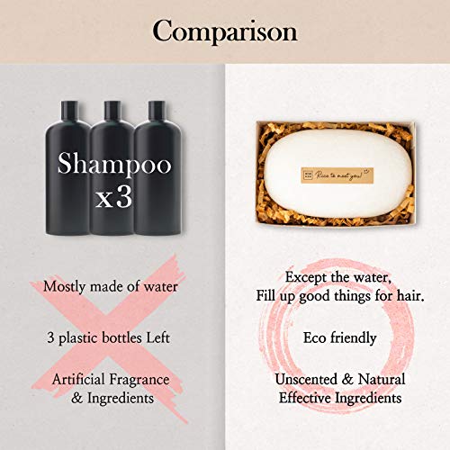 Mimosu Rice Water Shampoo and Conditioner – 2 in 1 Fermented Rice Water for Hair Growth Moisturizing Unscented Solid Shampoo Bar, for Dry Damaged
