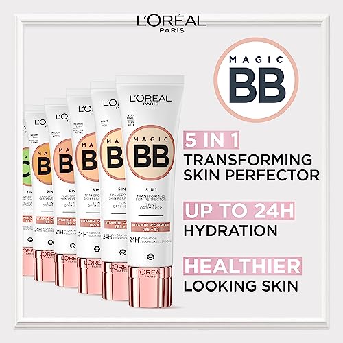 L'Oréal Paris Magic BB Cream with SPF 20, 5-in-1 Skin Tint with Vitamin B5 and Vitamin E, Lightweight Hydrating Formula Adapts to Skin Tone for a