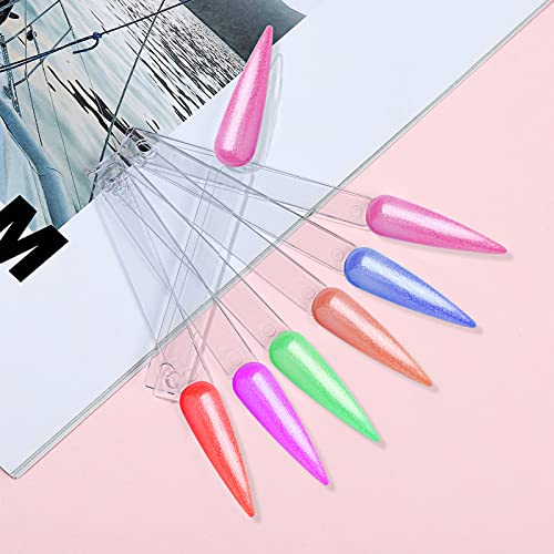 BNG Stiletto Nail Colour Display Sticks 80X Nail Art Tips Pop Sticks Gel Polish Practice Sample Nail Pops Salon Color Card Chart, Fan-shaped Tran