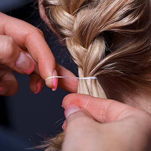 Lusofie 2500Pcs Clear Hair Elastic Bands Small Clear Elastic Hair Bands Soft Baby Elastic Hair Ties Hair Bands for Girls, Kids, Braids Hair, Wedd