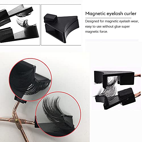 Chlffua Magnetic Eyelashes without Eyeliner 3 Pairs Reusable False Lashes Natural Look 3D Effect Waterproof Fake Eyelash Set with Applicator, 30