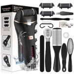 Electric Foot File Callus Remover, iToncs Professional Rechargeable Feet Callus Remover with 10 in 1 Foot Files Pedicure Kit Foot Care Tools for