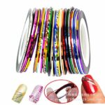 LyDia 12pcs Mixed Colours Pretty Rolls Striping Tape Line Nail Art Decoration Sticker