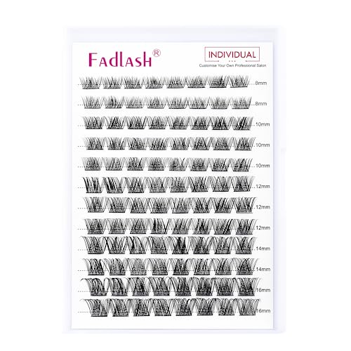 Individual Cluster Lashes Sets Extensions 200Pcs 40D 0.07 D Curl 8-16mm Mixed Trays Individual Eyelashes DIY Multiple Shapes Eyelash Extensions C