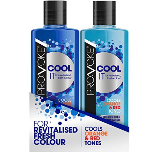PRO:VOKE Cool It Blue Toning Sulphate-Free Shampoo and Conditioner duo pack 200 ml, No Red and Orange Brassy Tones for Brunettes, Warm Blondes, H