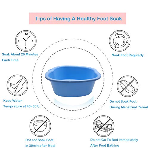 Large Foot Bath Spa Bowl Plastic Pedicure Bowl Massage Foot Tub,for Pedicure, Detox and Massage, Perfect to Soak Your Feet, Toe Nails and Ankles,