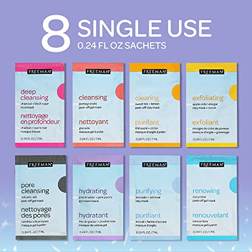 Freeman Limited Edition Renew & Relax Mask Holiday Kit, Face Masks To Soothe, Rejuvenate, and Deep Cleanse Pores, Facial Mask Variety, 12 Piece G