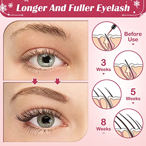 Eyelash Growth Serum, 5ML Professional Lash Growth Serum Eyelash & Eyebrow Enhancer Serum, Natural Lash Booster Eyelash Serum for Growth- Irritat
