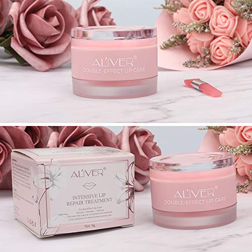 Lip Sleep Mask with Collagen Peptide, Peach Lip Scrub Overnight Moisturizer for Lip Skin Care and Lip Treatment Repairs Dry&Chapped&Peeling&Crack