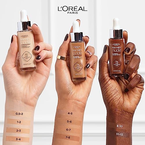 L'Oreal Paris True Match Tinted Serum Foundation, 1% Hyaluronic Acid, Hydrating Formula, Replumps Skin in 1 Hour for a Natural Glowing Finish, 30