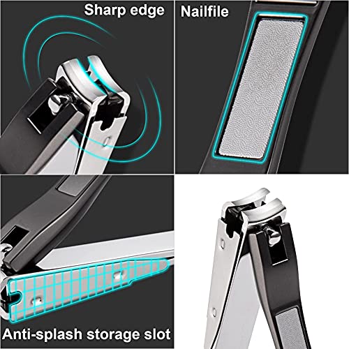 Rpanle Nail Clipper, Self-Collecting Nail Cutters with Ergonomic Lever Keep Fingernails and Toenails Impeccably Manicured