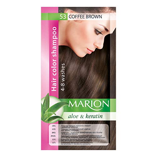 Marion Hair Dye Shampoo in Bag Semi-Permanent Colour 4-8 Washes with Aloe and Keratin