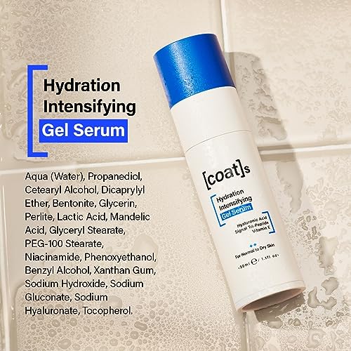 Coats Hydration Intensifying Gel Serum with Hyaluronic Acid + Signal Tri-Peptide. Skin Barrier Protecting Face Serum for Women and Men, Hydrating