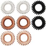 Smukdoo Spiral Hair Ties,8 PCS Plastic Hair Coil Bands Telephone Cord Bobbles Hairbands Elastic Spiral Ponytail Holder for Women Girls