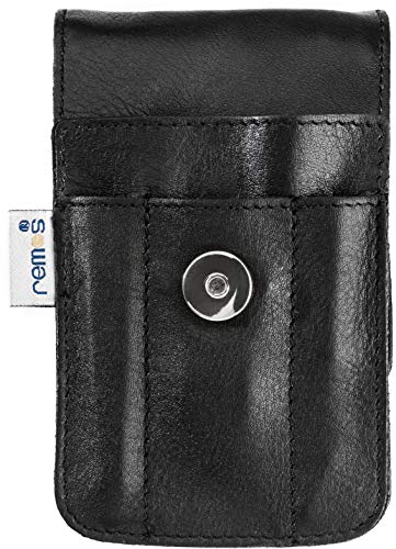 REMOS Manicure Case empty made of genuine leather with space for 4 tools - black