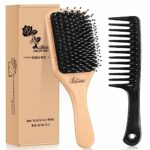 Bsisme Boar Bristles Hair Brush,Detangling Hairbrushes for Long Short Curly Straight Fine Hair,Women Men Boys Girls Hairbrush (Normal square)